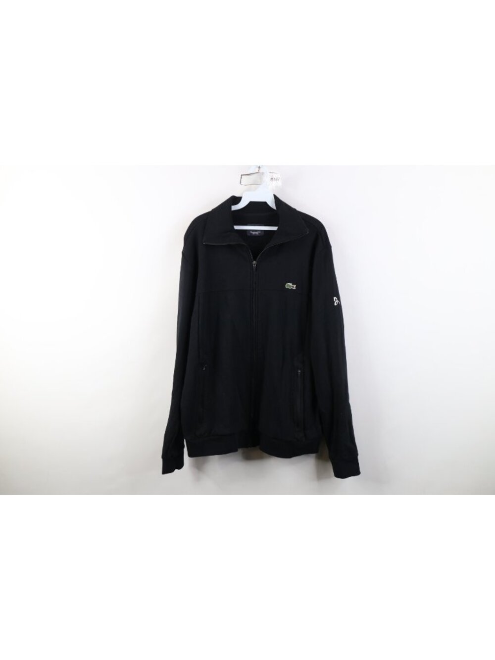 Lacoste Sport Mens 7 2XL XXL Big Croc Logo Novak Djokovich Tennis Jacket Black